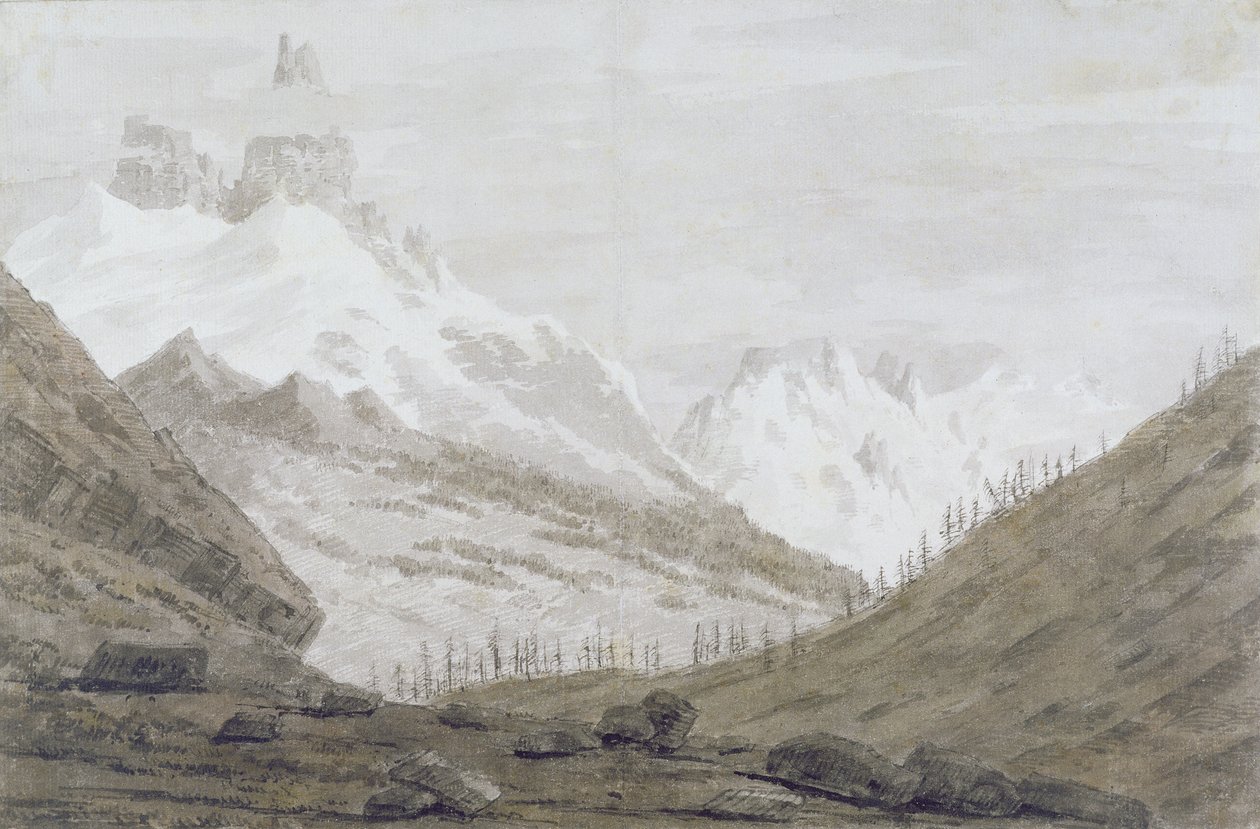 Zwischen Chamonix und Martigny, 1776 von John Robert Cozens