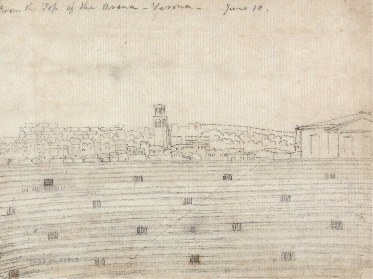 Von der Spitze der Arena, Verona von John Robert Cozens