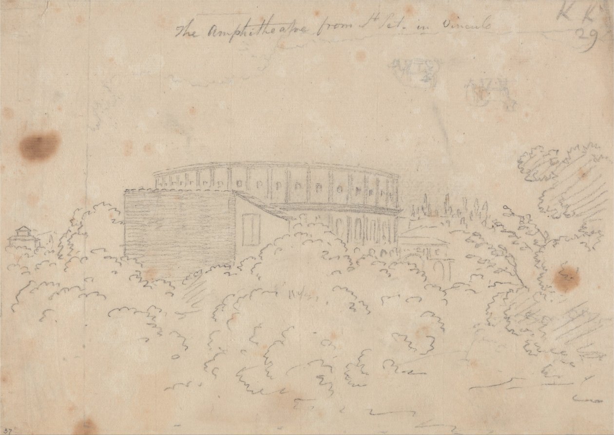 Das Amphitheater gesehen von S. Pietro in Vinculo von John Robert Cozens