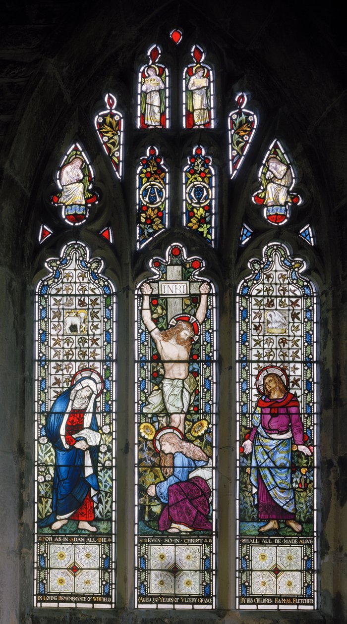 Ulceby, St Nicholas, Kreuzigung, Die Jungfrau Maria, St Johannes, Maria Magdalena von John William Brown