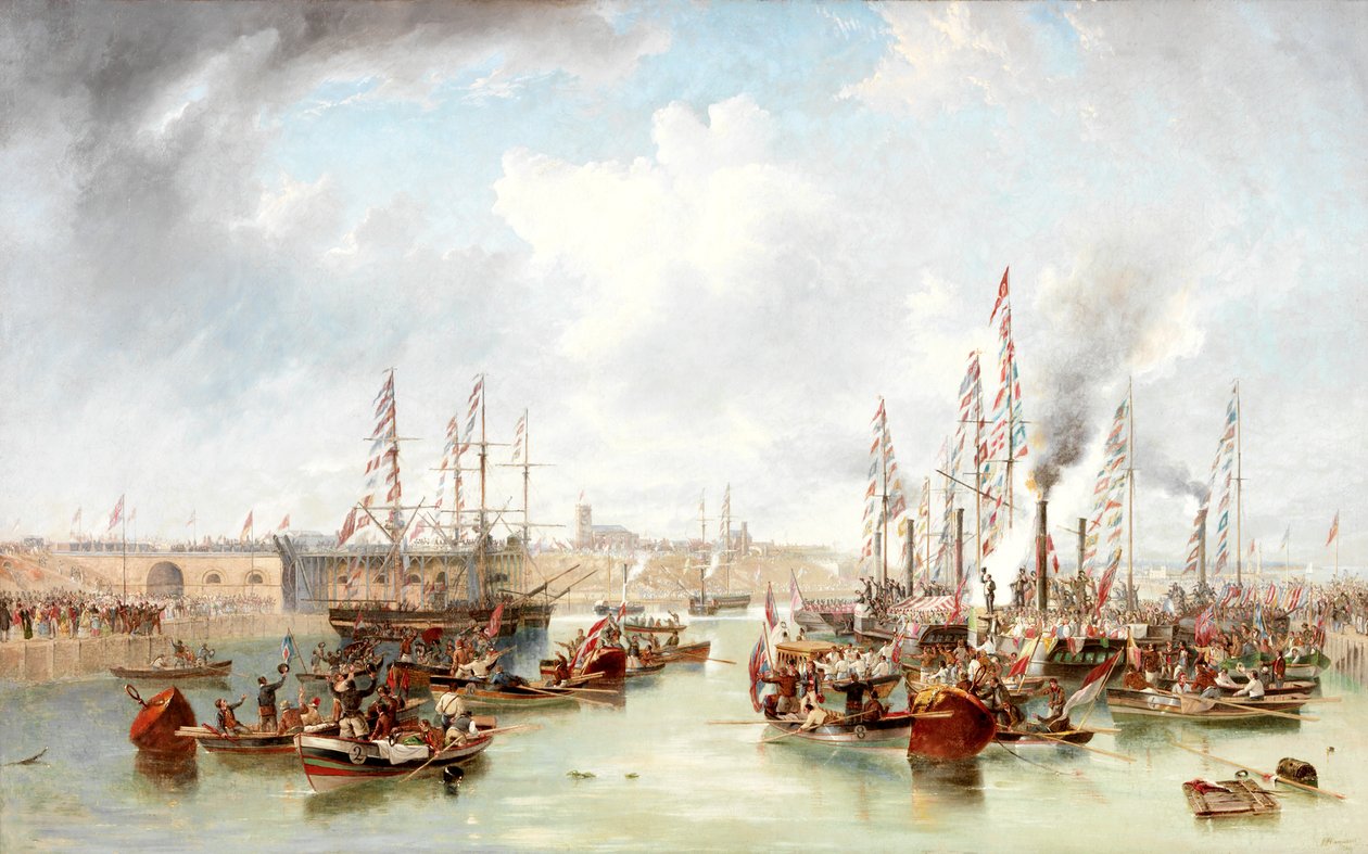 Die Eröffnung der Sunderland South Docks, 20. Juni 1850 von John Wilson Carmichael