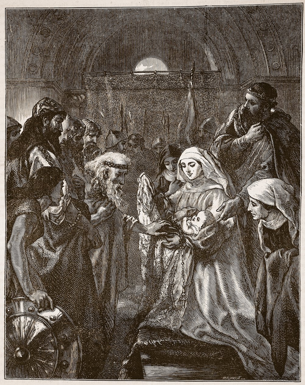 Edward stellt seinen neugeborenen Sohn den Walisern vor, Illustration aus 