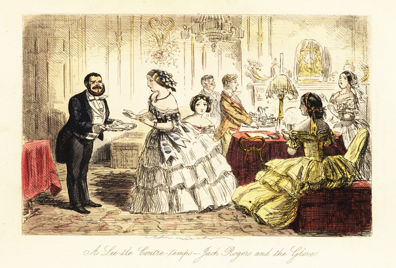 Nachmittagstee in einem viktorianischen Salon von John (after) Leech