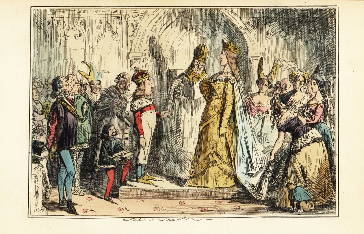 König Heinrich VI. von England heiratet Margarete von Anjou in der Abtei Titchfield, 23. April 1445 von John (after) Leech