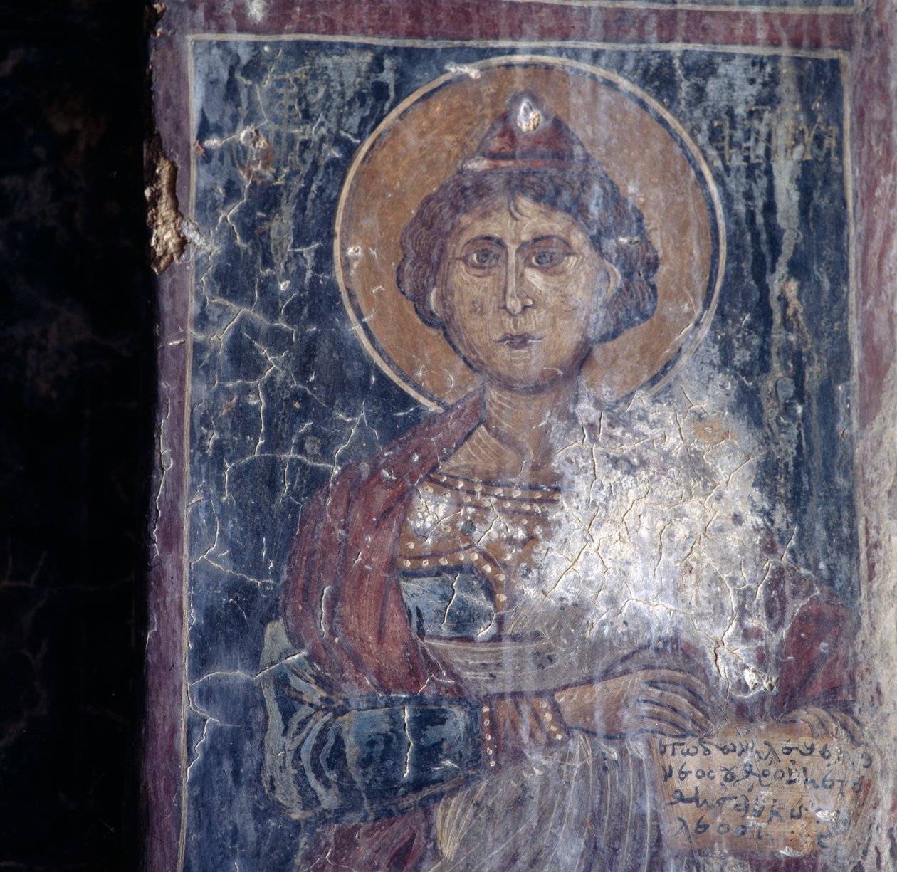 Figur eines Heiligen, Fresko in der Kirche in Kandanos, Kreta, Griechenland von Walter Charles Mills