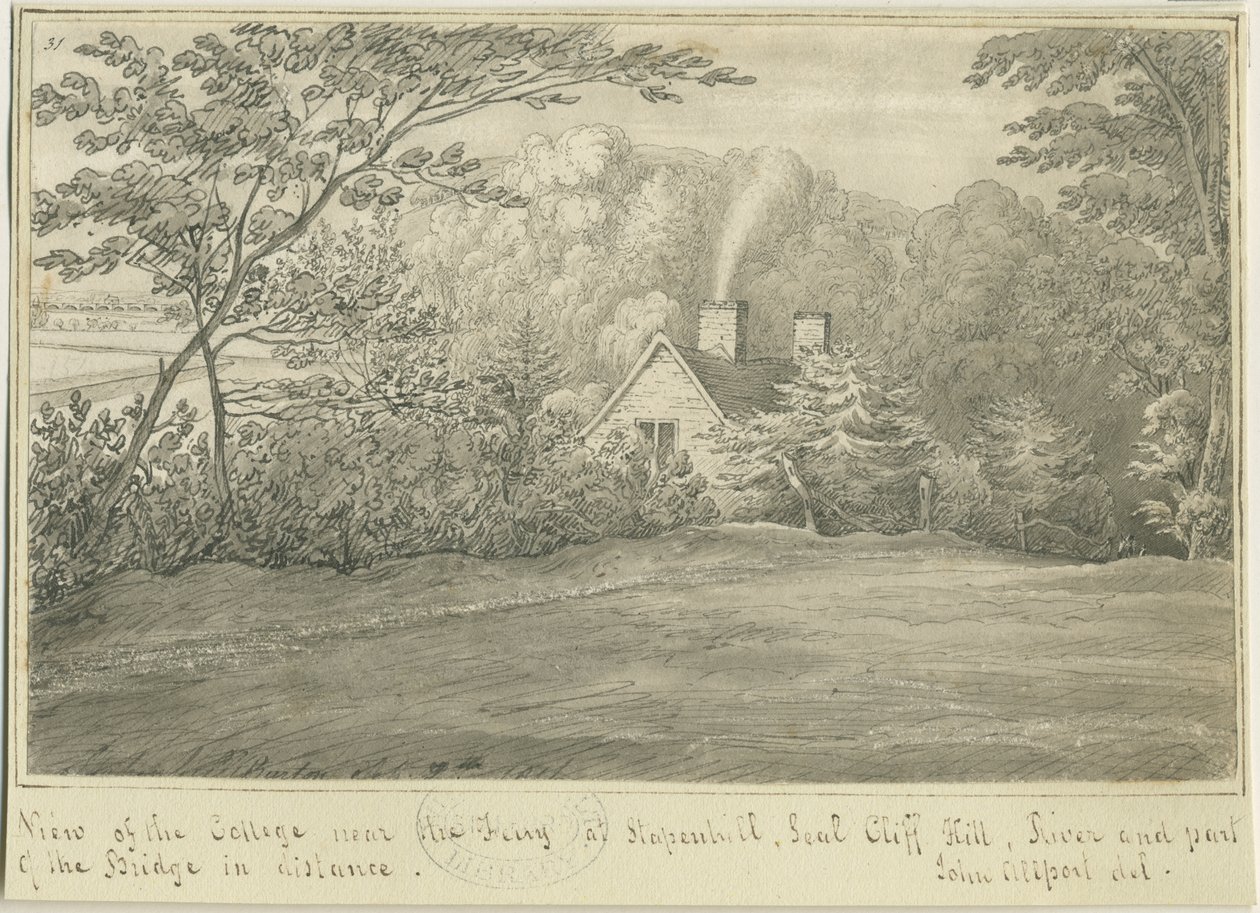 Burton-upon-Trent: Feder- und Tintenzeichnung, undatiert [1799-1854] von John Allport
