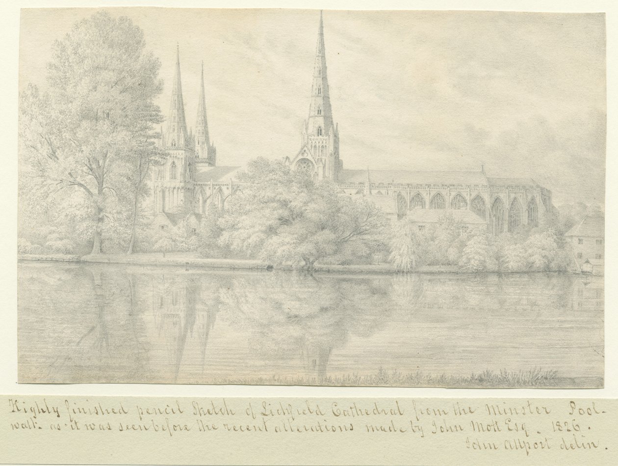 Lichfield Kathedrale - Südwestansicht von John Allport
