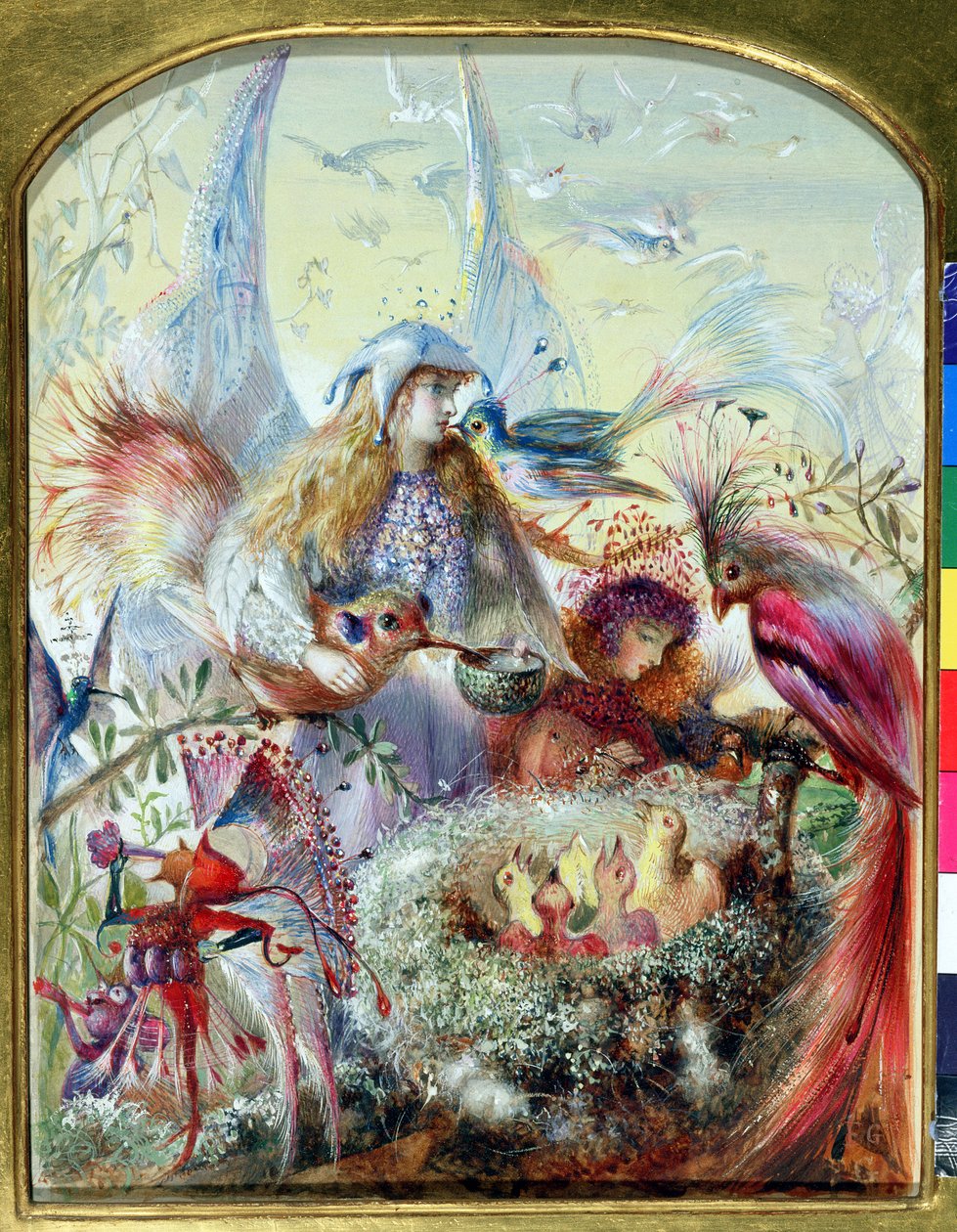 Feen und ein Vogelnest von John Anster Fitzgerald