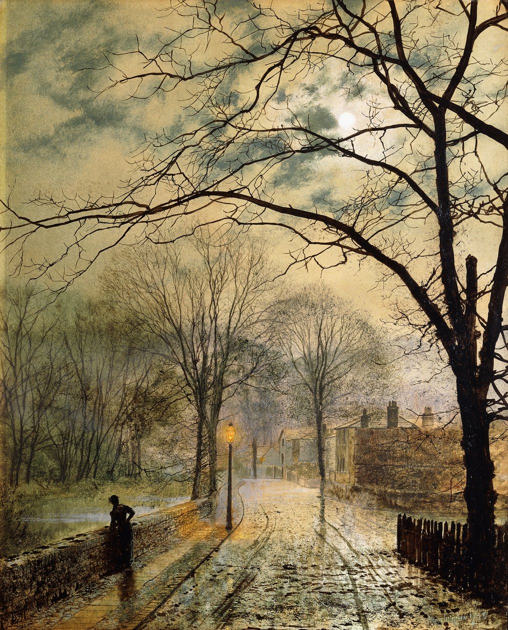 Ein Spaziergang im Mondschein, Bonchurch, Isle of Wight, 1878 von John Atkinson Grimshaw