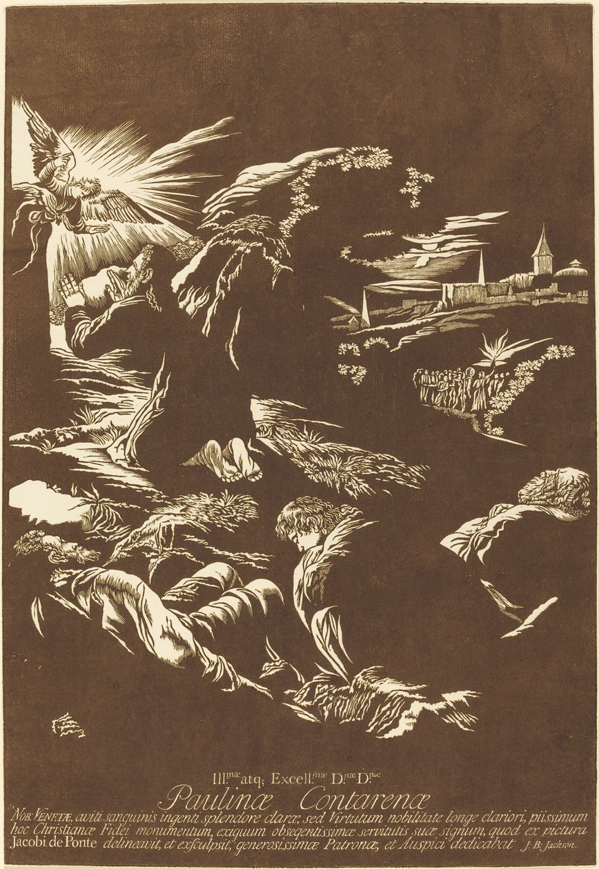 Christus am Ölberg von John Baptist Jackson after Jacopo Bassano