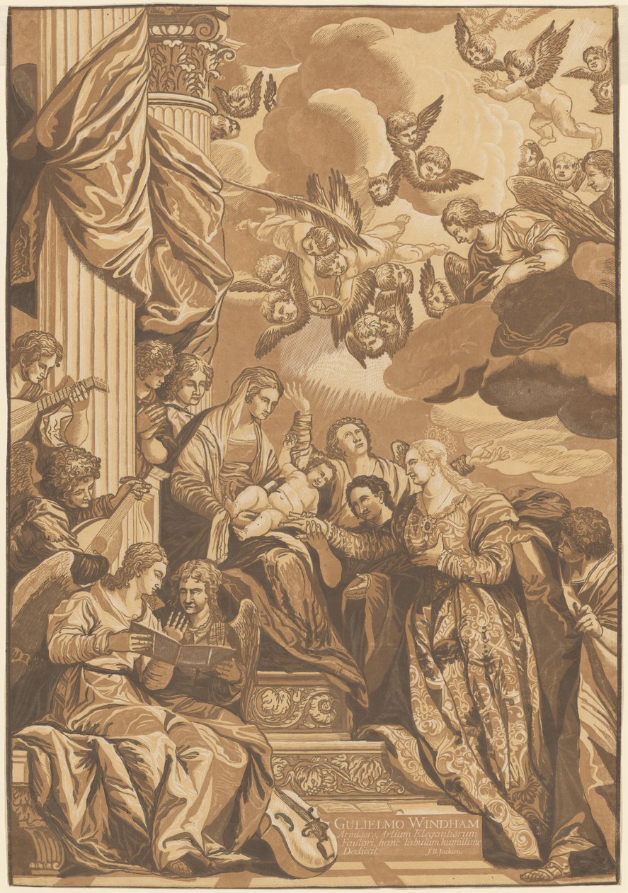 Mystische Hochzeit der Heiligen Katharina von John Baptist Jackson, after Veronese