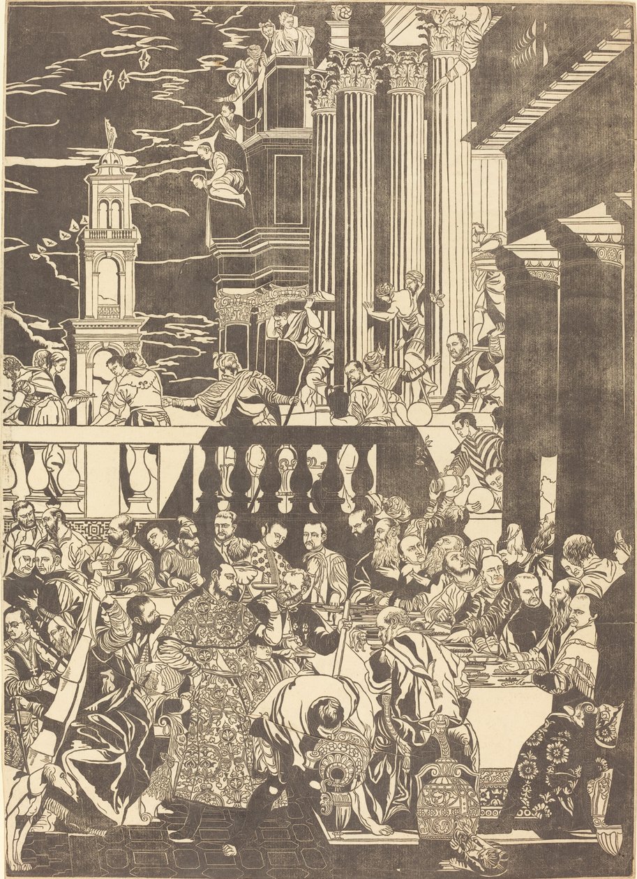 Die Hochzeit zu Kana (rechte Platte) von John Baptist Jackson after Veronese