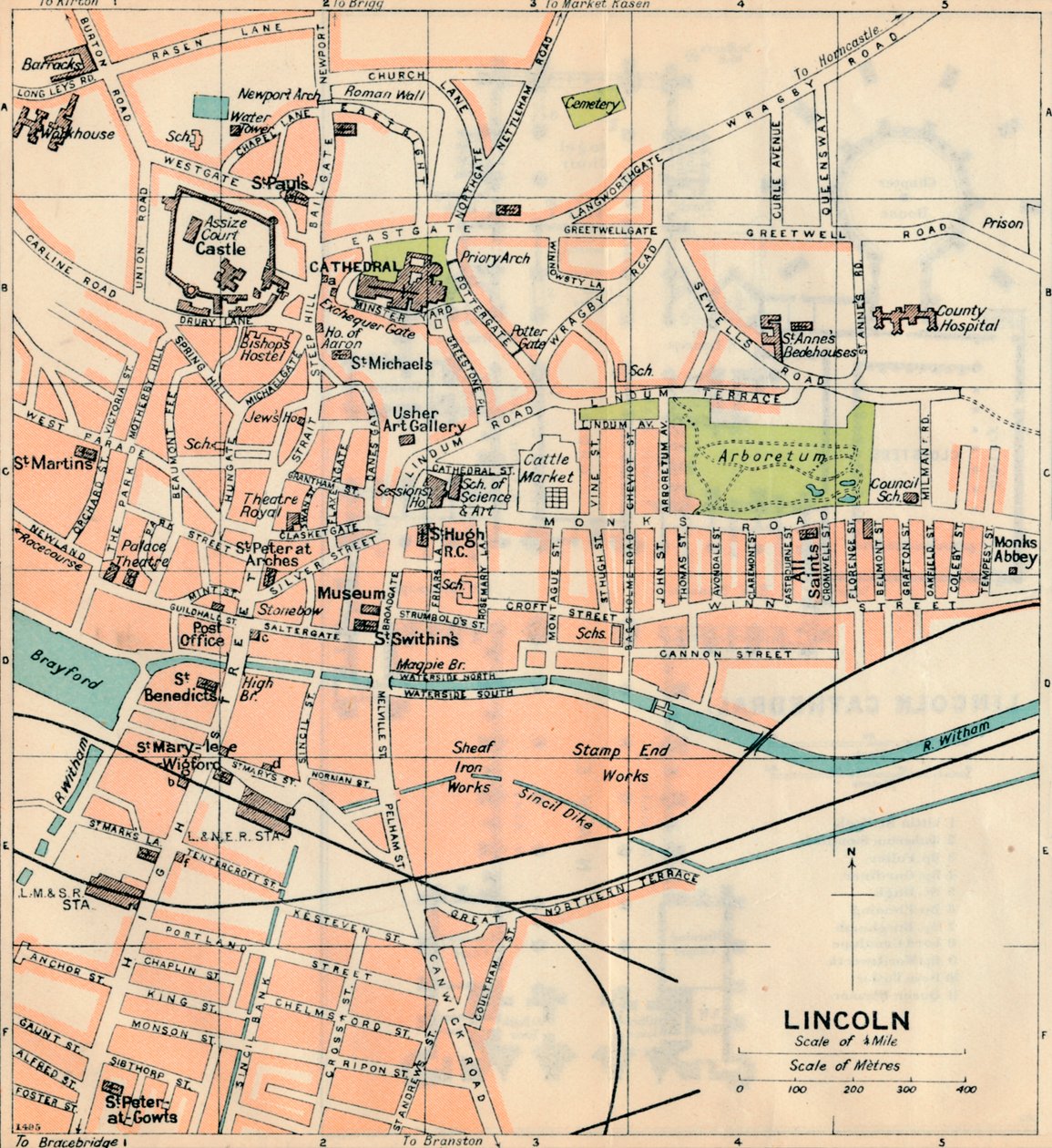 Lincoln, 20. Jahrhundert von John Bartholomew