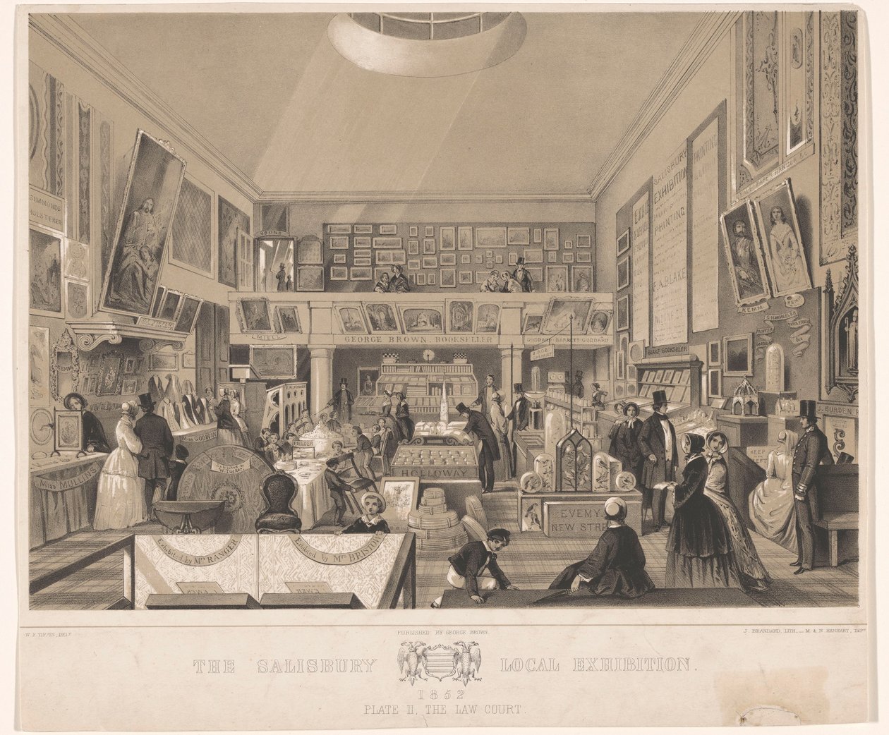 Innenraum des Gerichts während der Salisbury Local Exhibition, 1852 von John Brandard