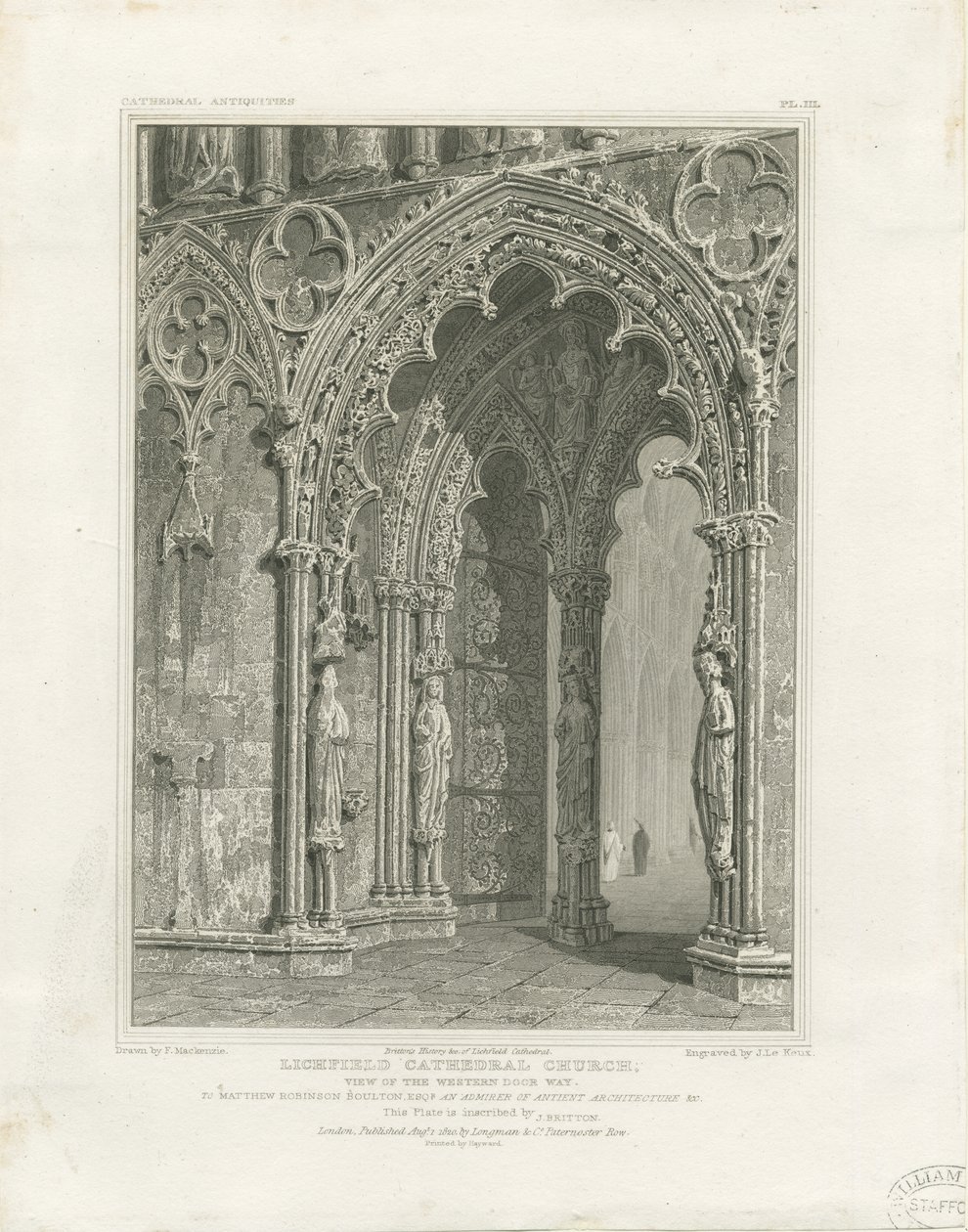 Lichfield Kathedrale - Westportal von John Britton