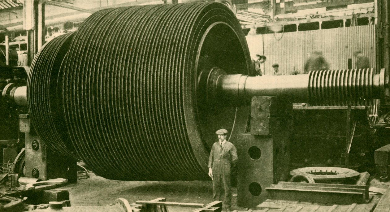 Die Turbinenblätter ohne Gehäuse, ca. 1930 von John Brown and Company