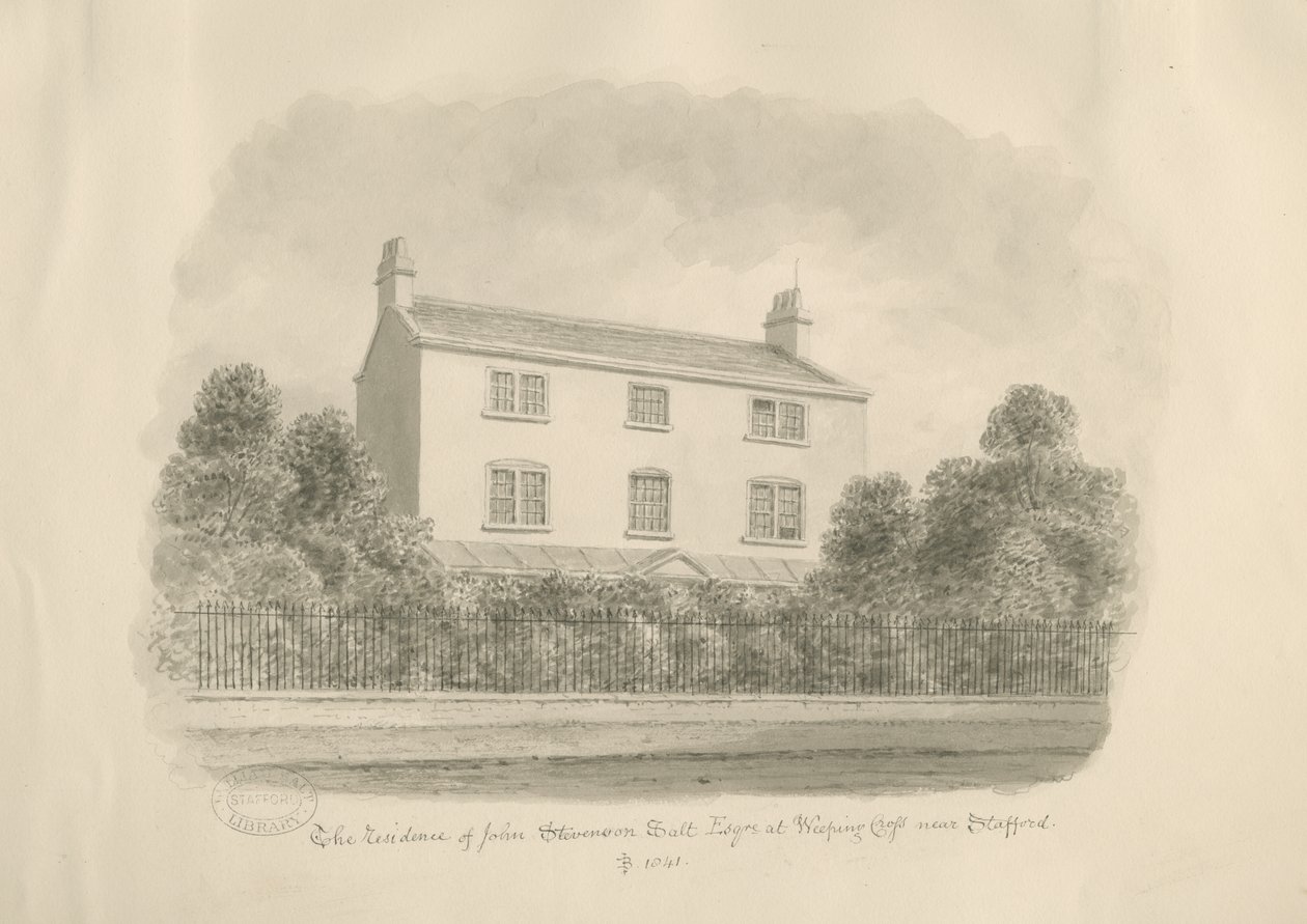Baswich Village - Haus von John Stevenson Salt, Esq. von John Buckler