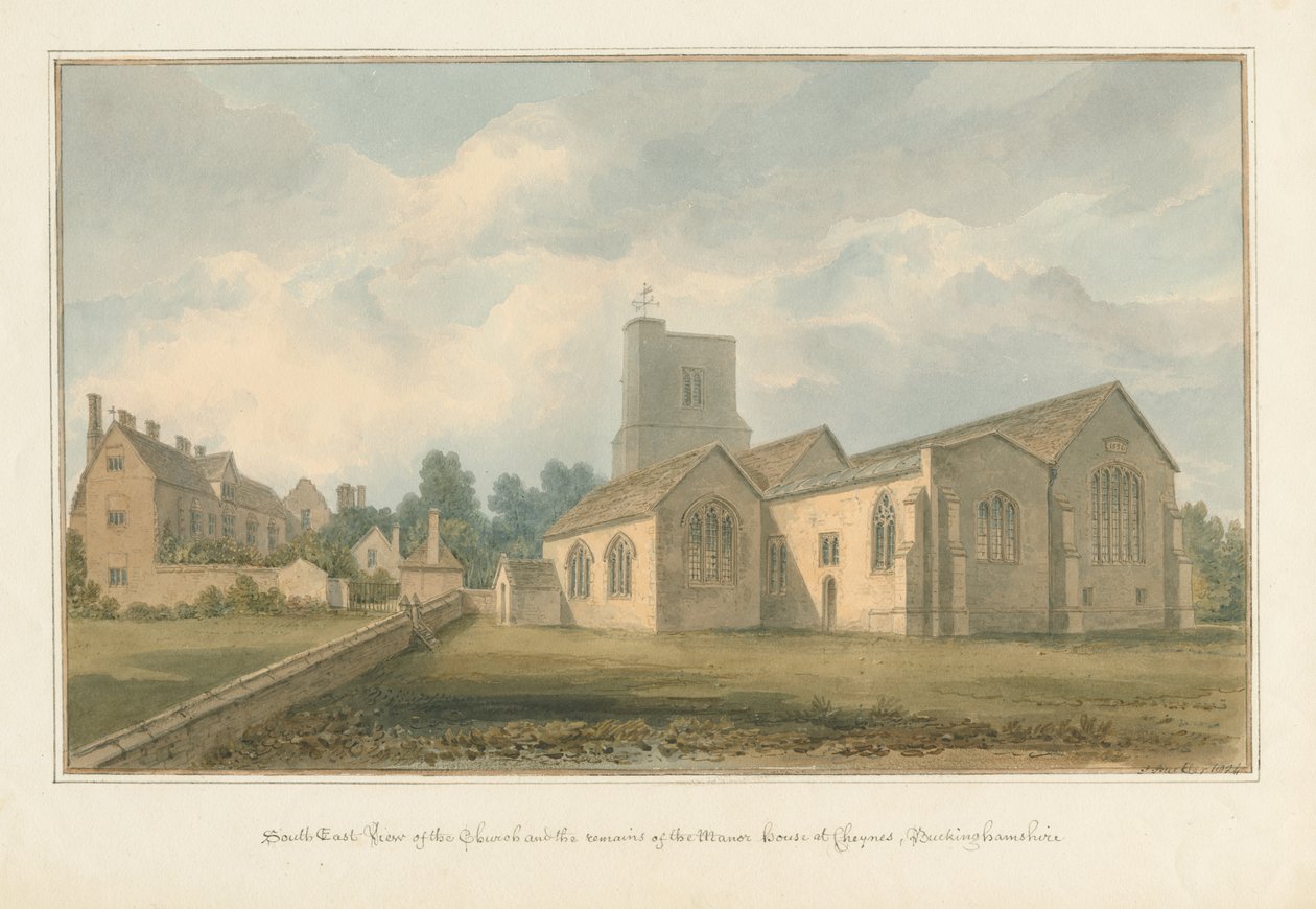 Buckinghamshire - Chenies Kirche und Überreste des Herrenhauses von John Buckler