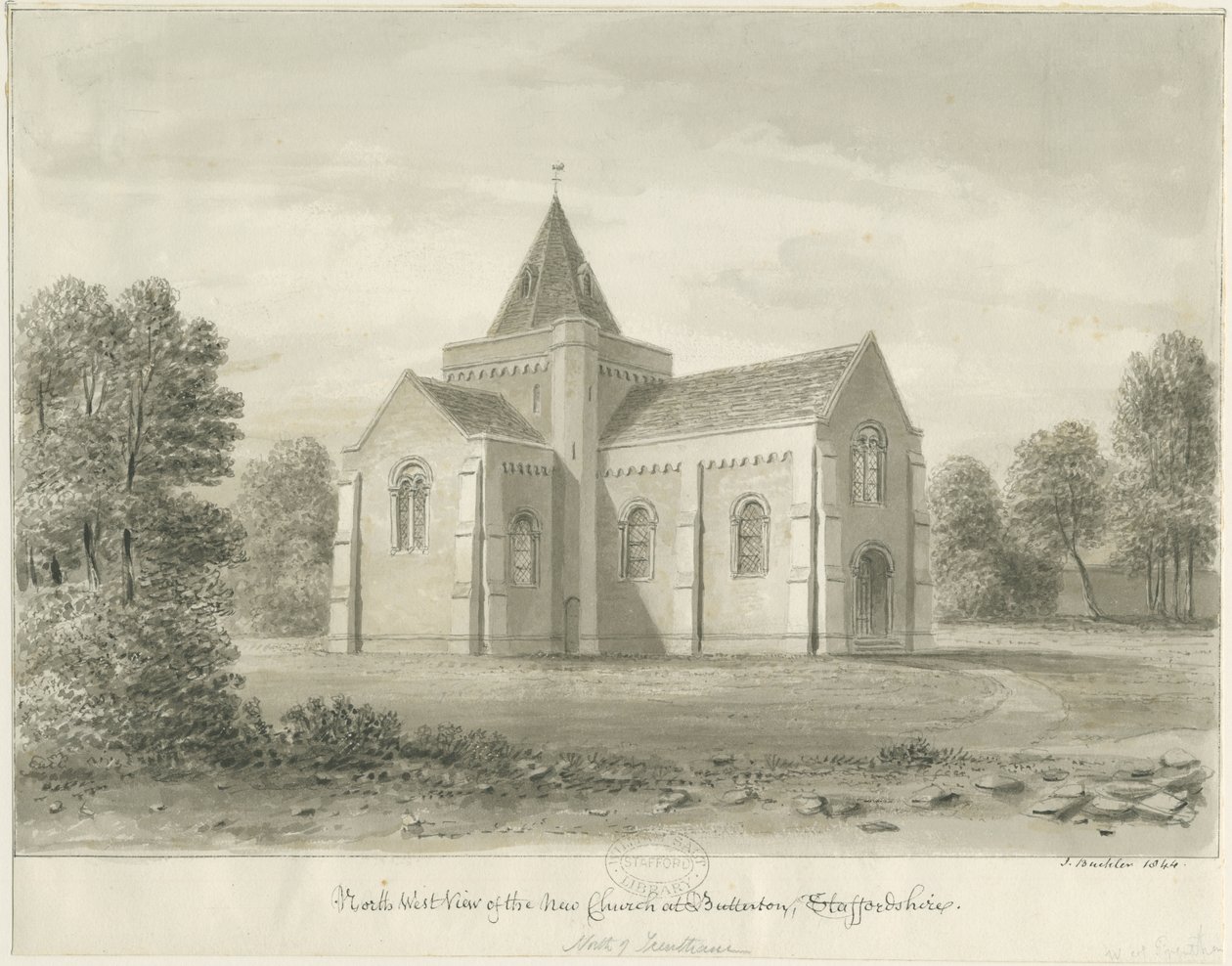 Butterton - St. Thomas Kirche von John Buckler