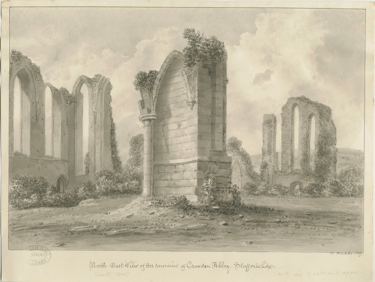 Croxden Abbey: Sepia-Zeichnung von John Buckler