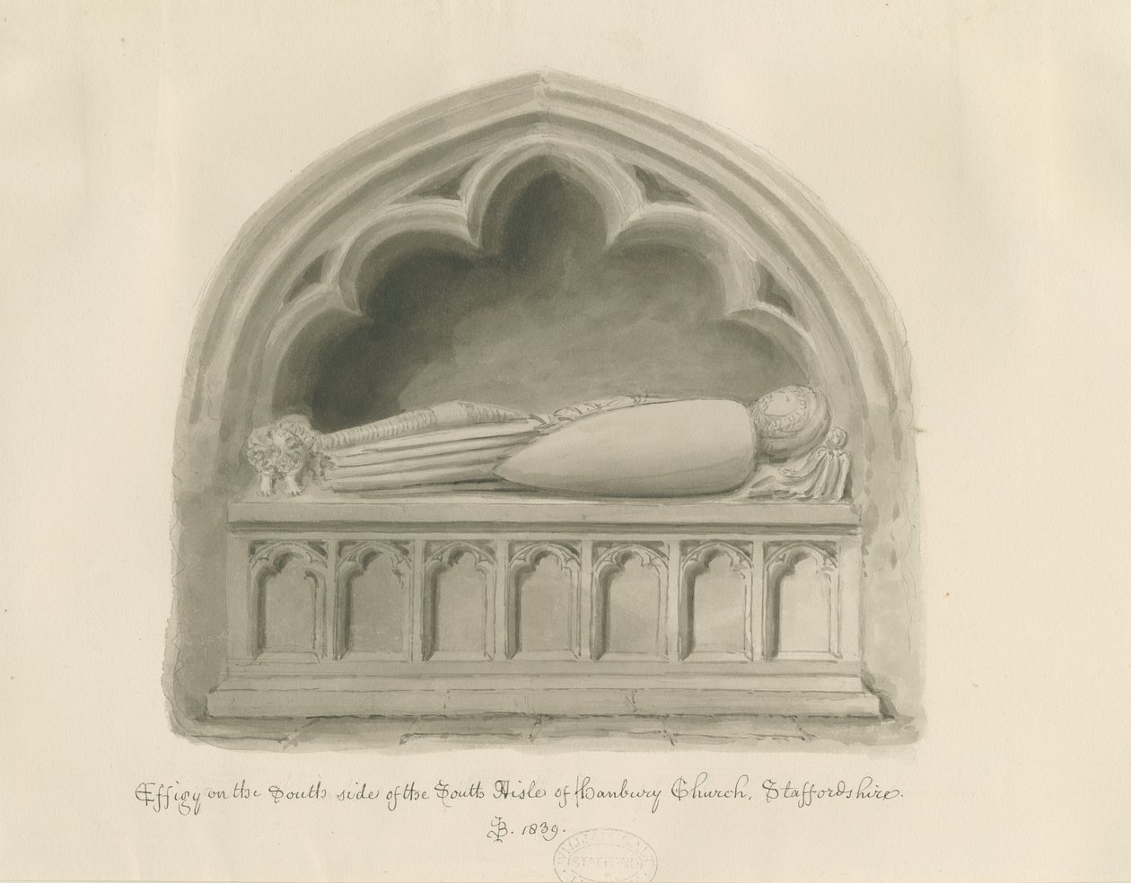 Hanbury Kirche - Effigie [von Sir John Hanbury] von John Buckler