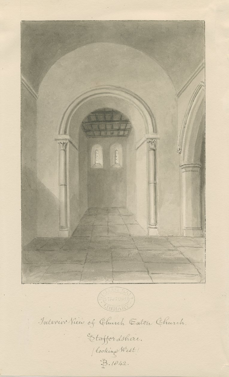 Innenraum der Church Eaton Kirche von John Buckler