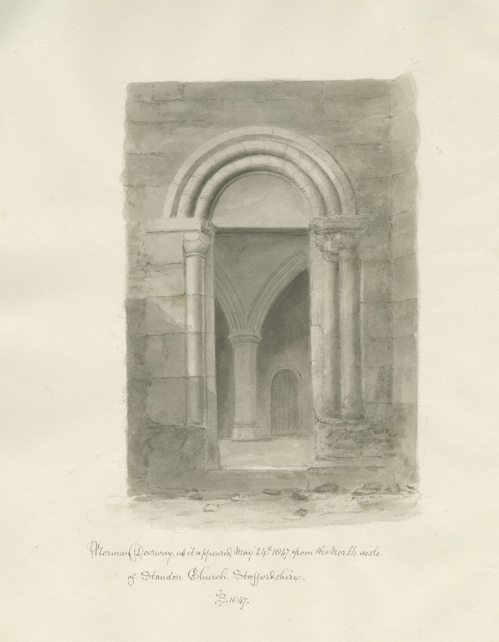 Innenraum der Kirche von Standon von John Buckler