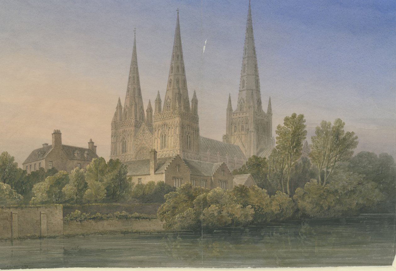 Lichfield Kathedrale - Südwestansicht von John Buckler