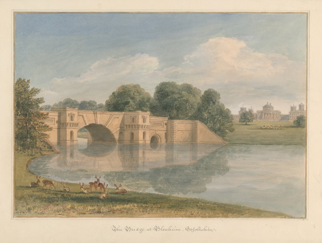 Bleinheim [Palast] - Brücke, Oxfordshire von John Buckler