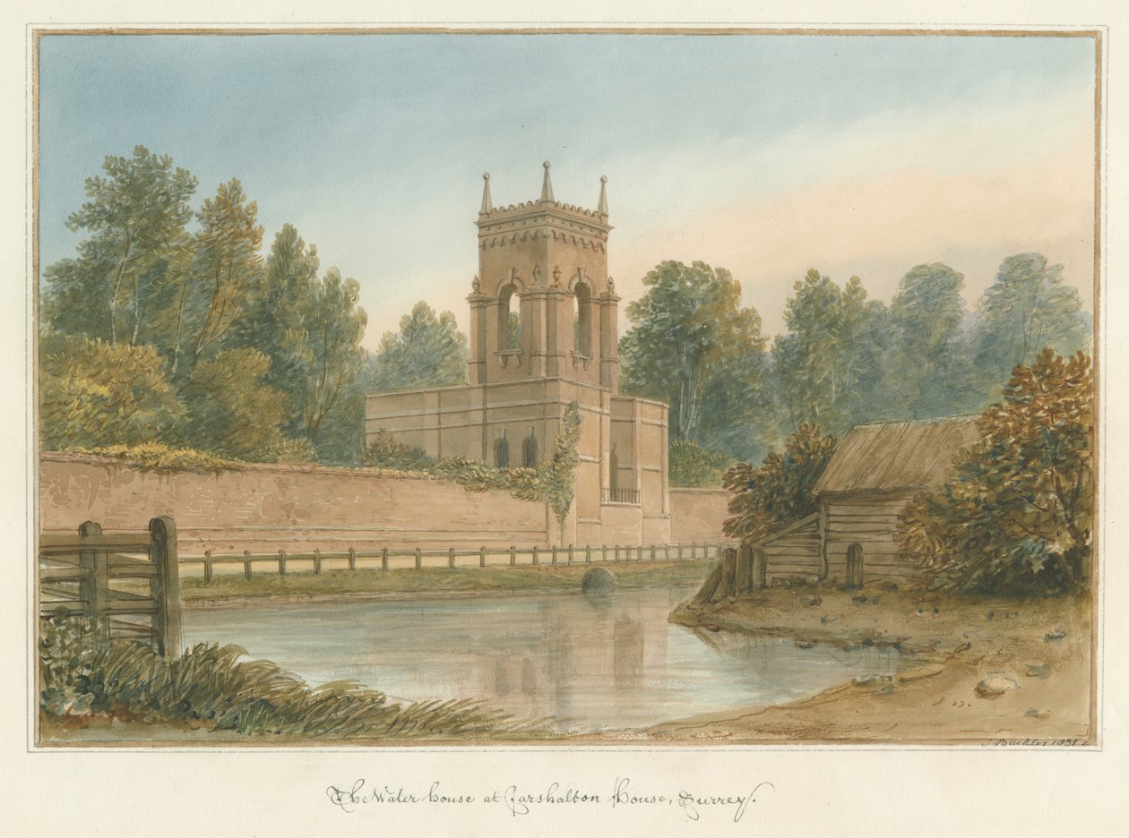 Surrey - Carshalton Haus - Das Wasserhaus von John Buckler