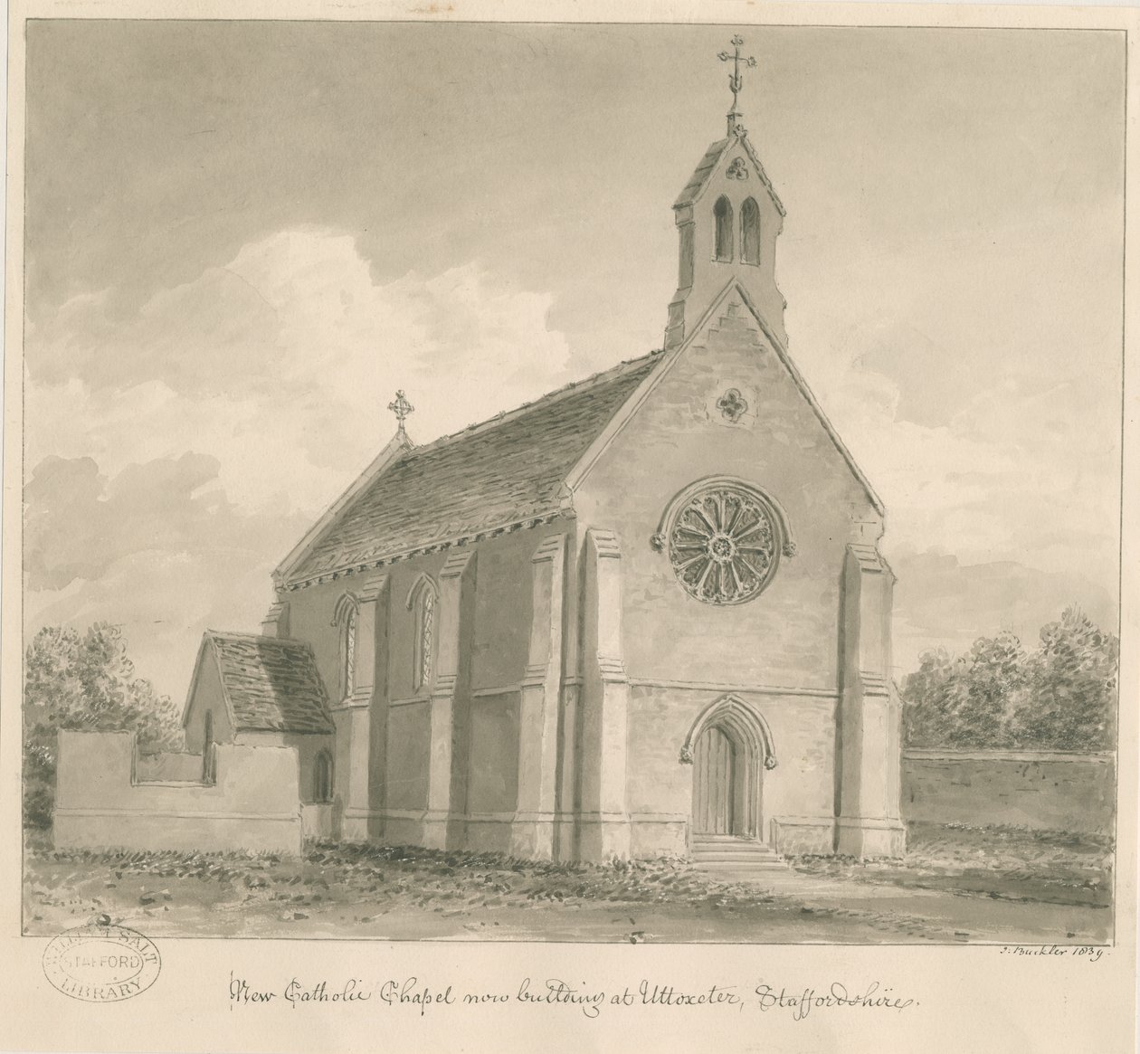 Uttoxeter Stadt - Neue Katholische Kapelle von John Buckler