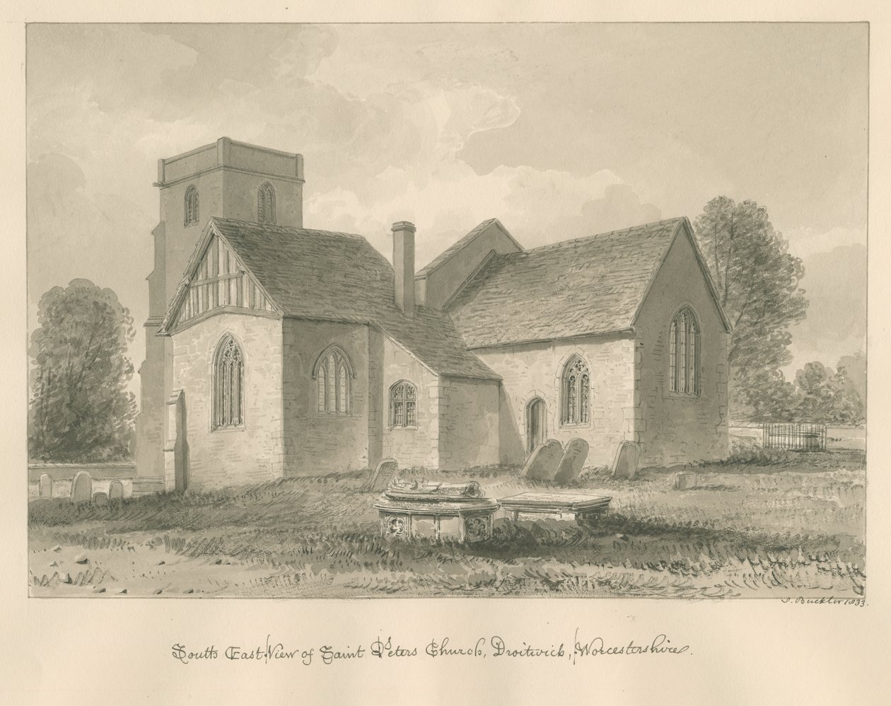 Worcestershire - Droitwich - Saint Peter Kirche, 1833 von John Buckler