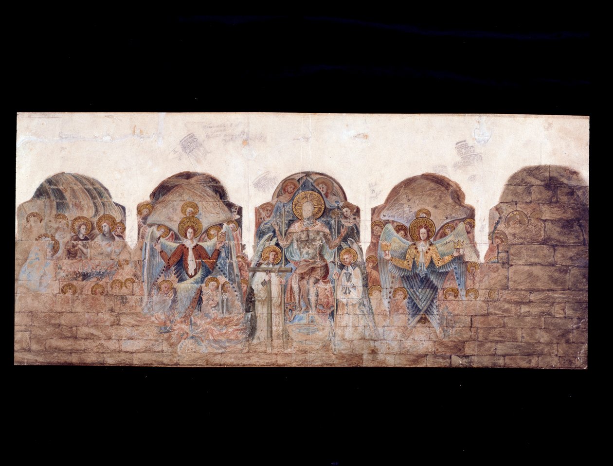 Studie der Wandmalereien im Kapitelsaal von John Carter