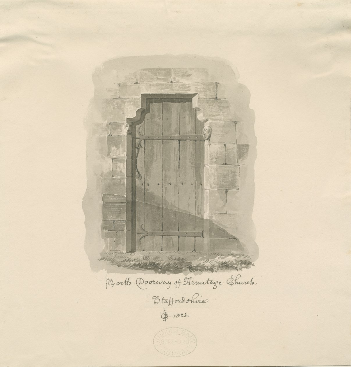 Armitage Kirche - Nordportal von John Chessell Buckler