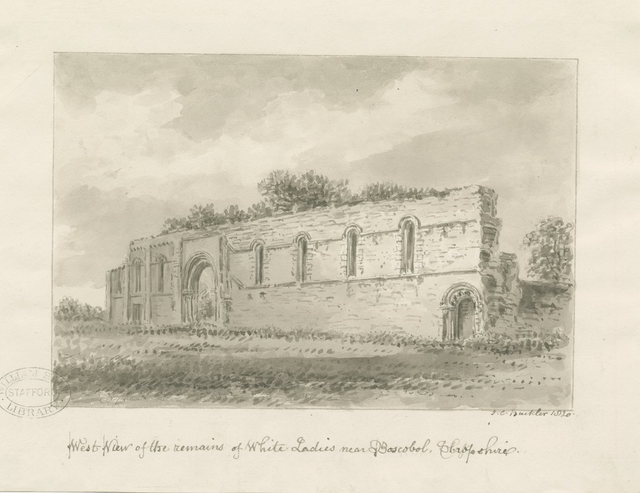 Brewood - Whiteladies Priory von John Chessell Buckler