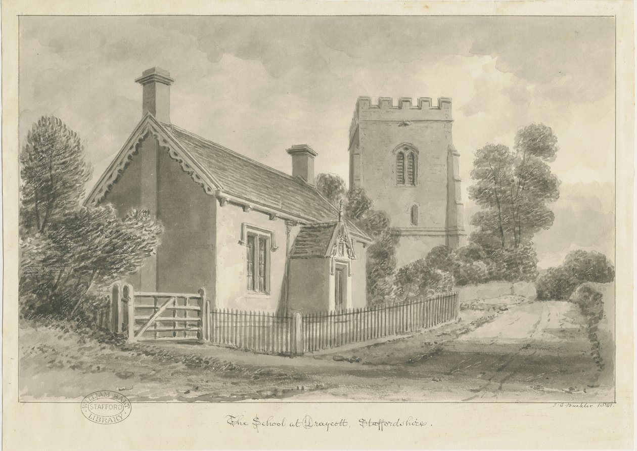 Draycott in the Moors - Schule von John Chessell Buckler