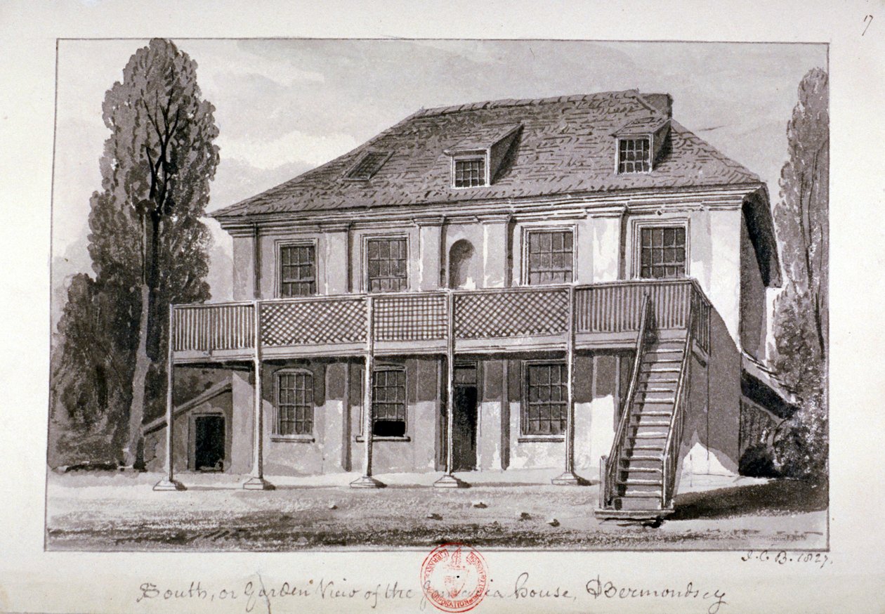 Jamaica House, Cherry Garden Street, Bermondsey, London von John Chessell Buckler