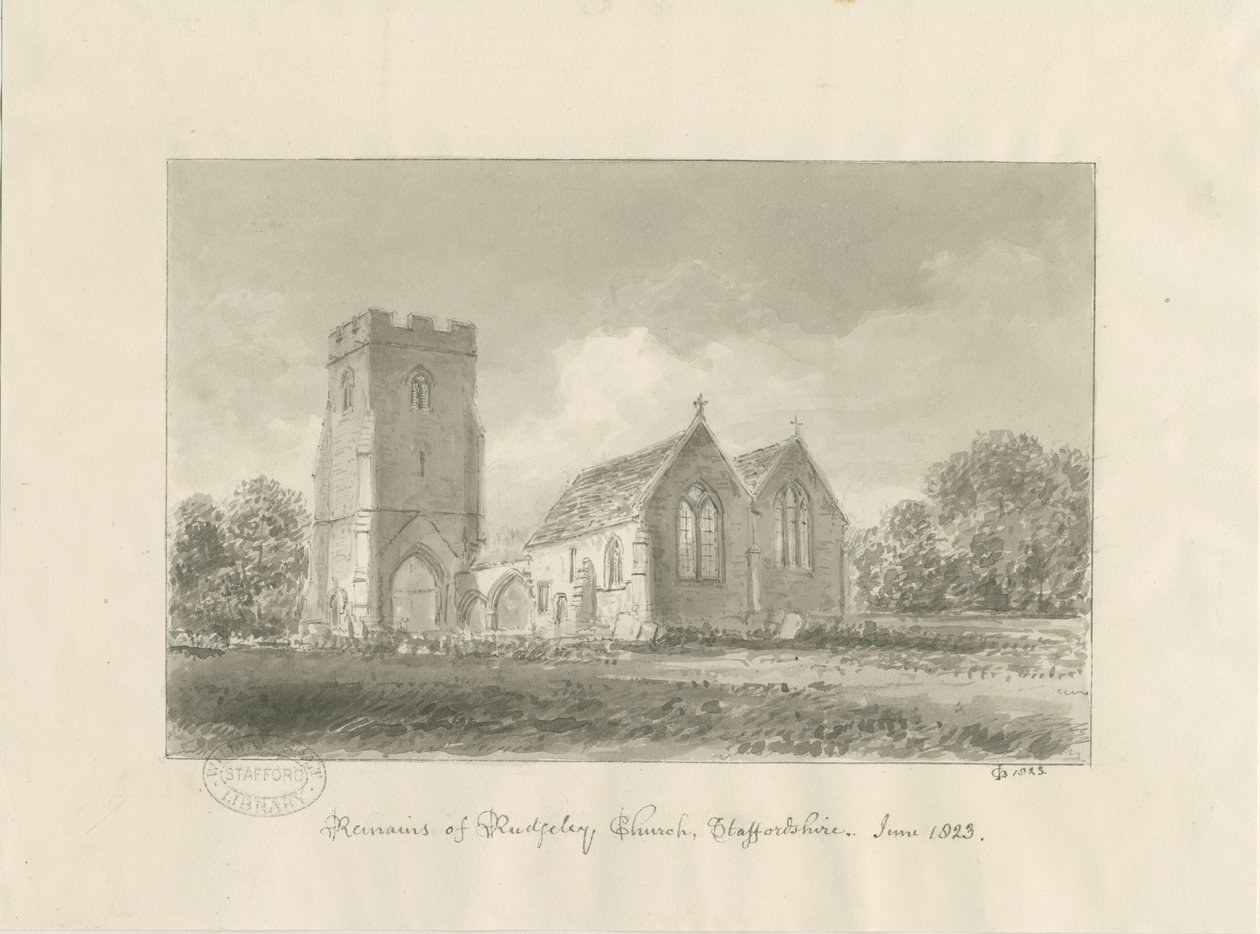 Rugeley Kirche von John Chessell Buckler
