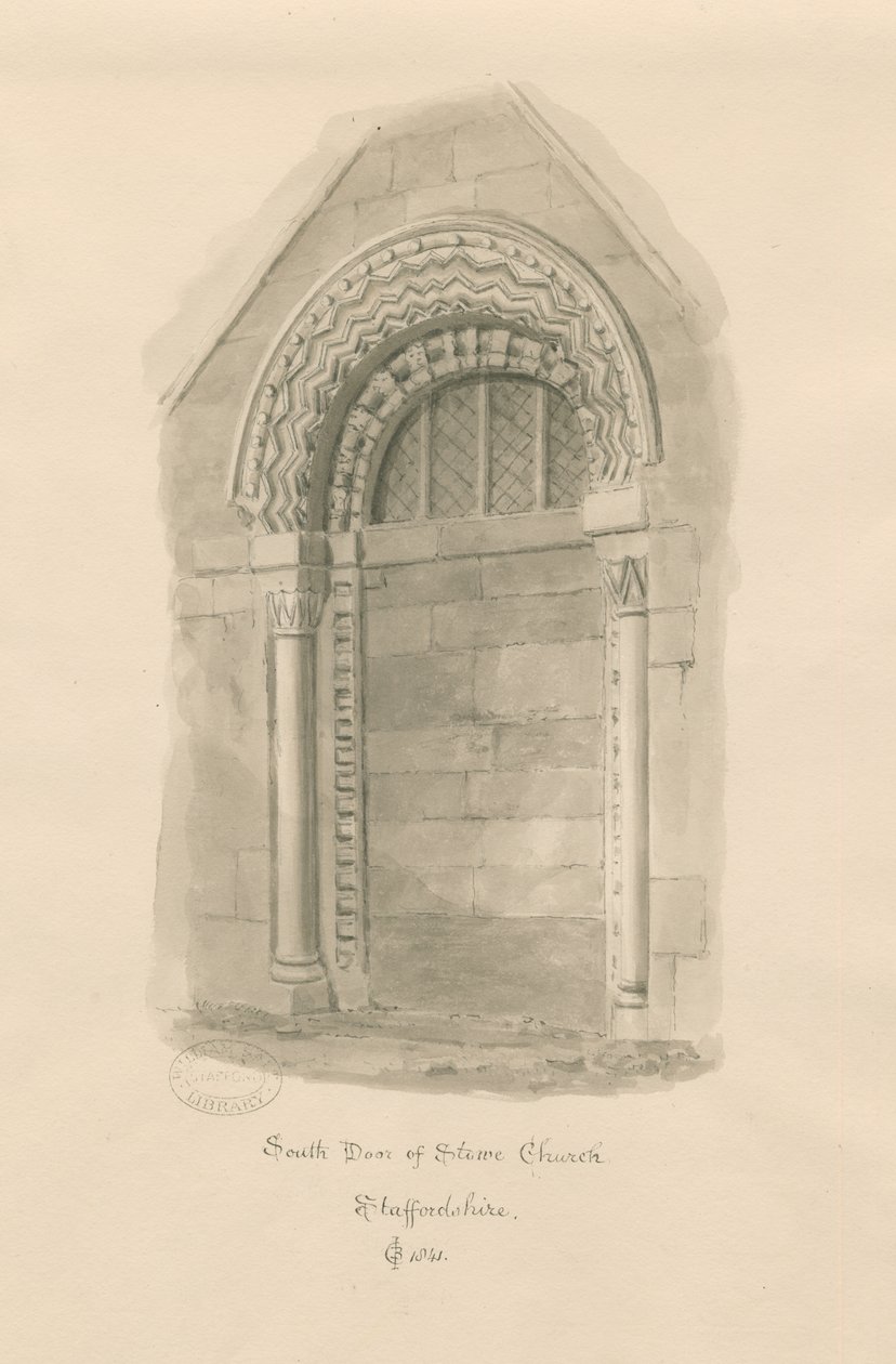 Stowe Kirche - Südportal von John Chessell Buckler