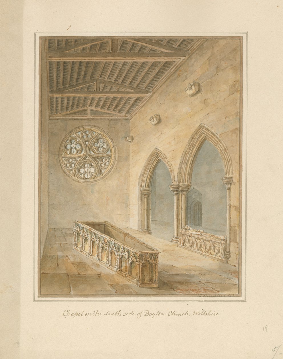 Wiltshire - Boyton Kirche - Kapelle, 1812 von John Chessell Buckler
