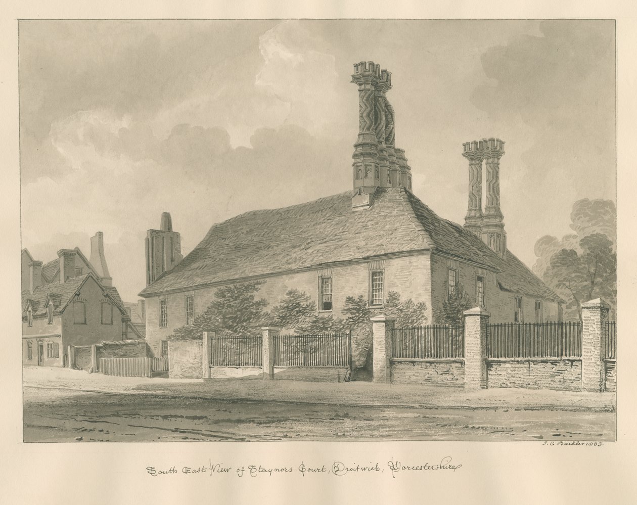 Worcestershire - Droitwich - Staynors Hof, 1833 von John Chessell Buckler