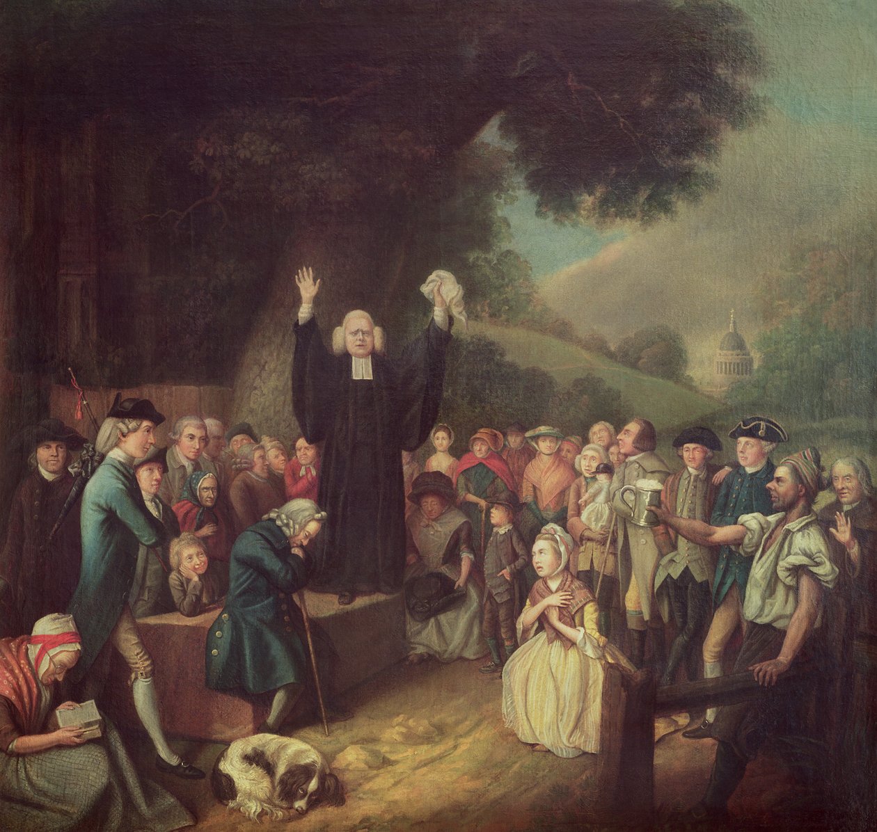 George Whitefield predigt von John Collet