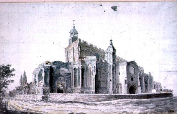 Kirche von East Bergholt: Außenansicht von Südwesten von John Constable
