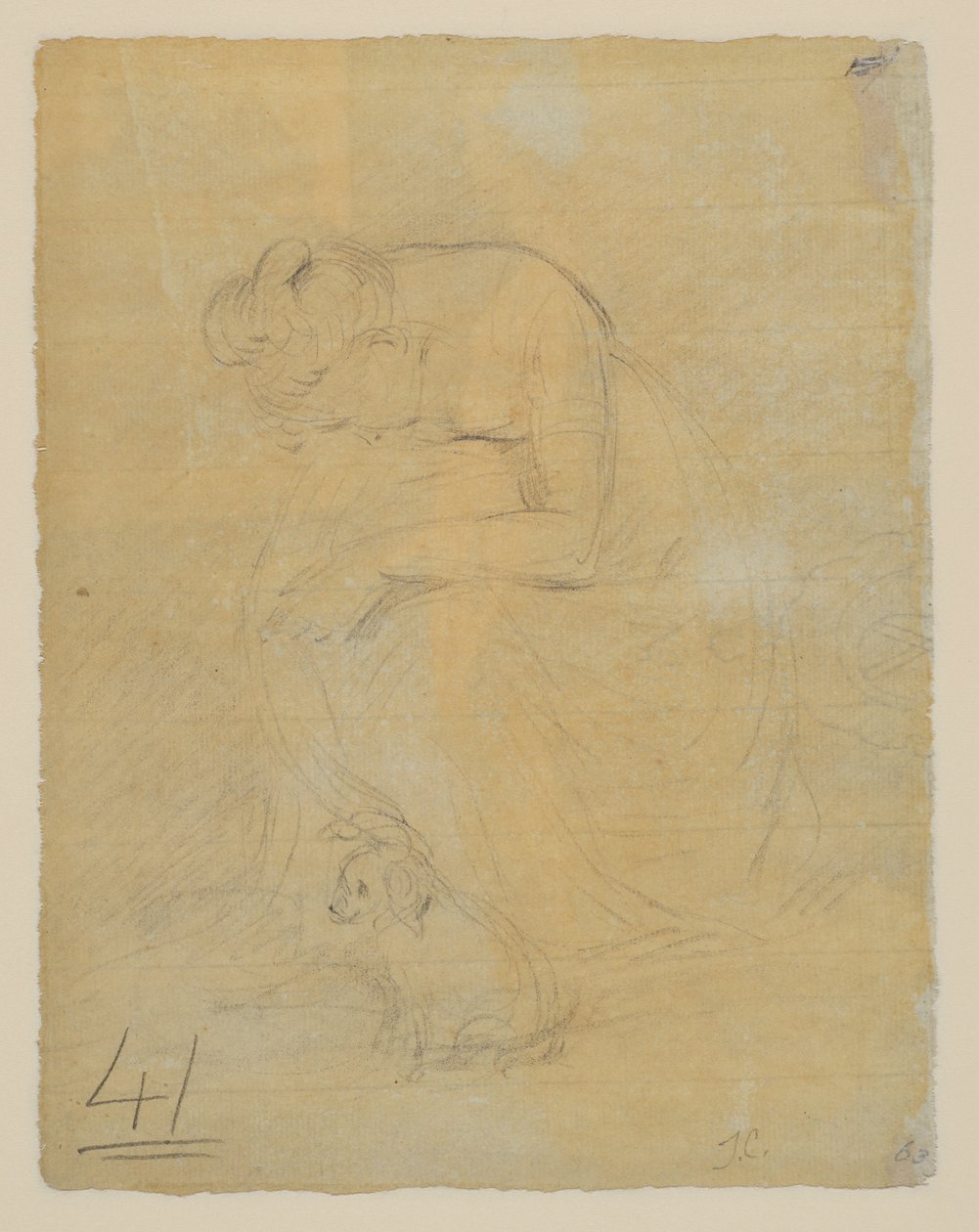 Sitzende Frau mit einem Hund zu ihren Füßen, verso, ca. 1806 von John Constable