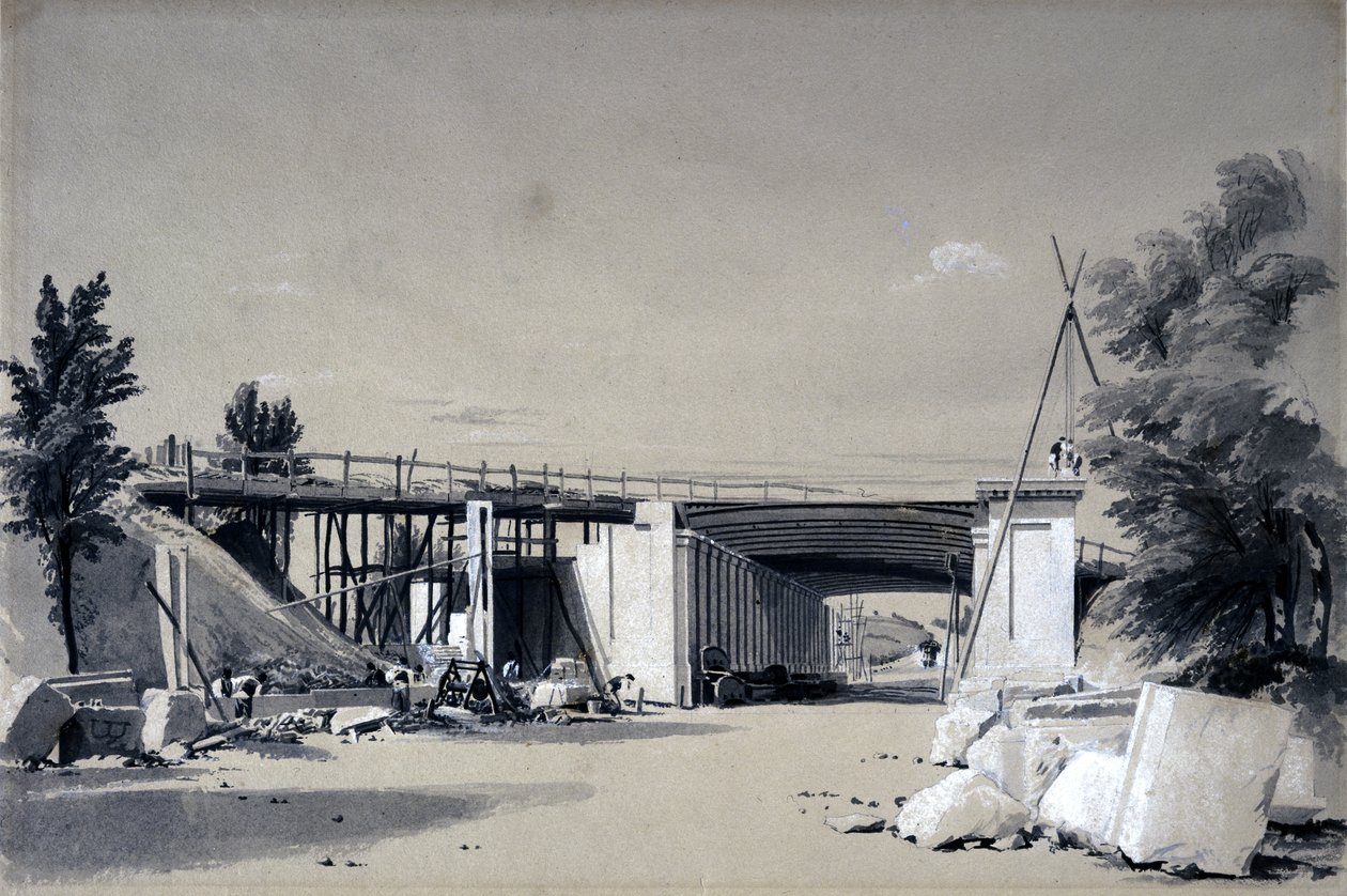 Denbigh Hall Brücke von der Straße, 25. Juni 1837 von John Cooke Bourne