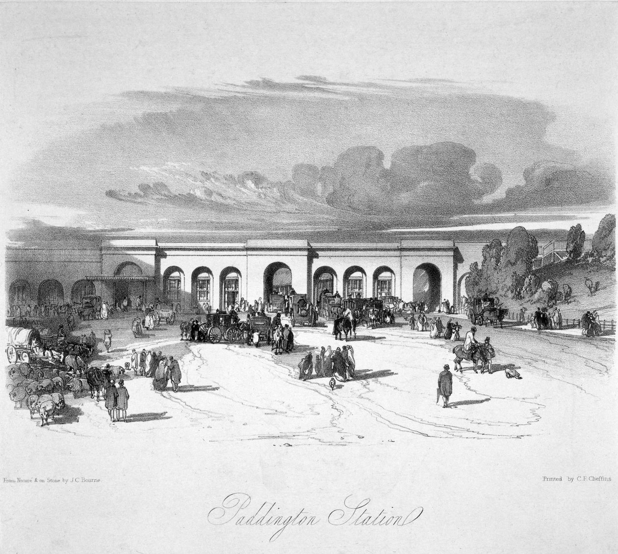Paddington Station, London, 1846 von John Cooke Bourne