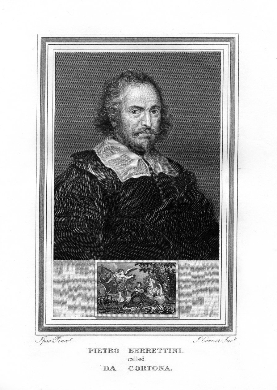 Pietro da Cortona, italienischer Barockmaler, 1825 von John Corner