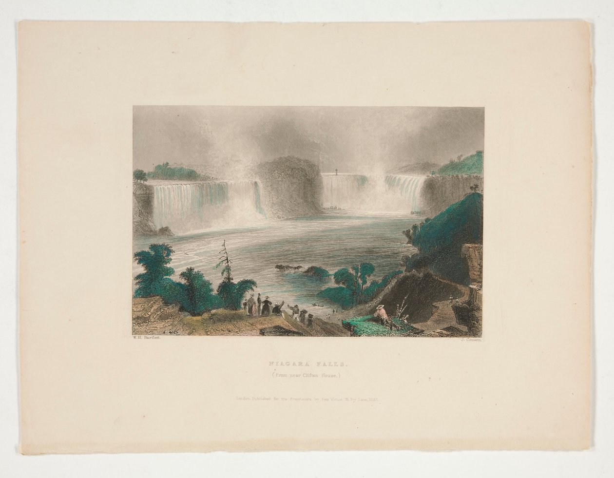 Niagarafälle (von nahe Clifton House), Illustration für Nathaniel Parker Willis von John Cousen