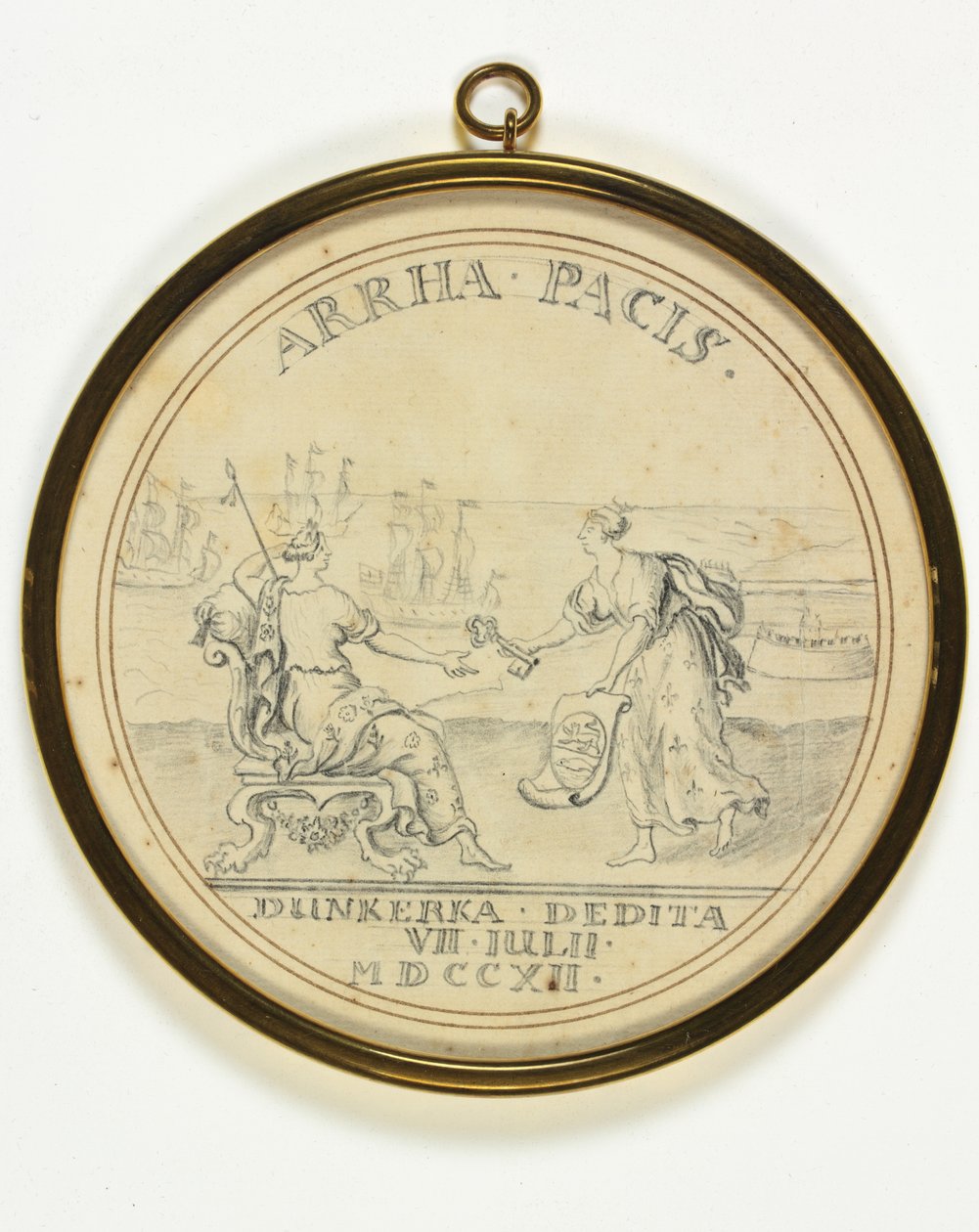 Entwurf für eine Medaille zur Übergabe von Dünkirchen von John Croker