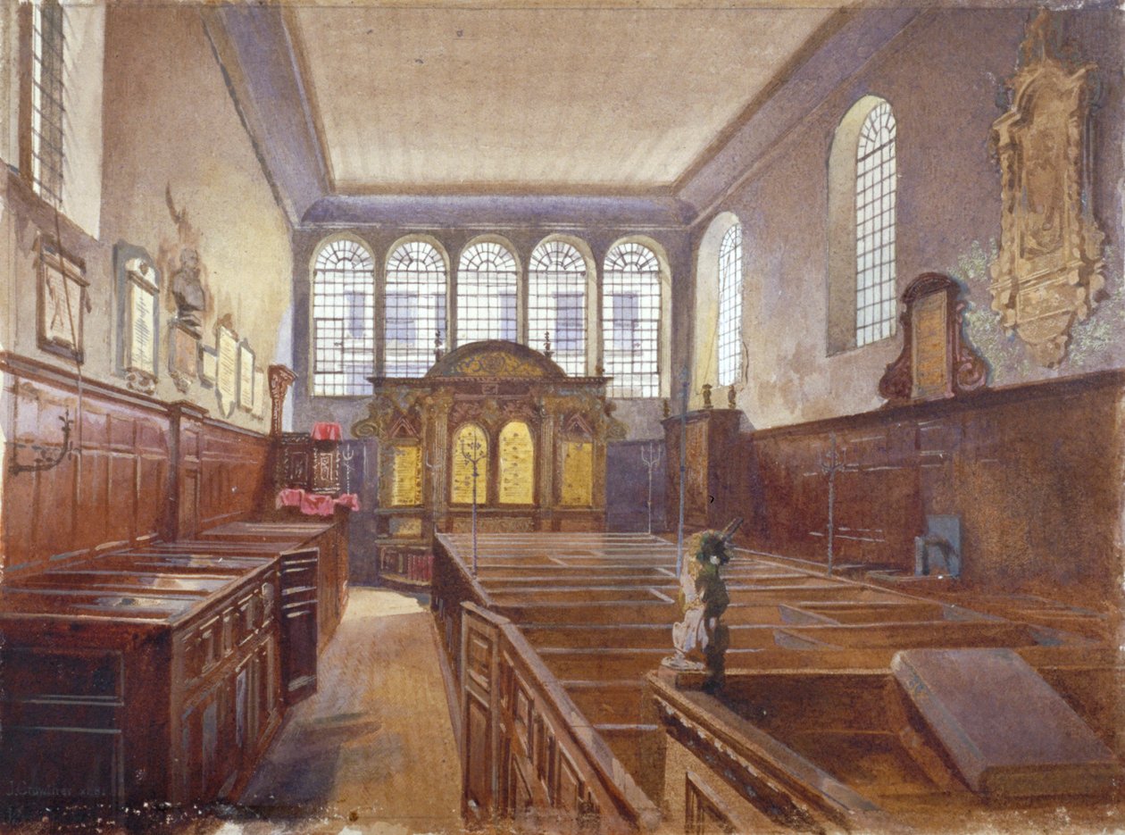 Innenansicht der Kirche St. Matthew, Friday Street, City of London von John Crowther